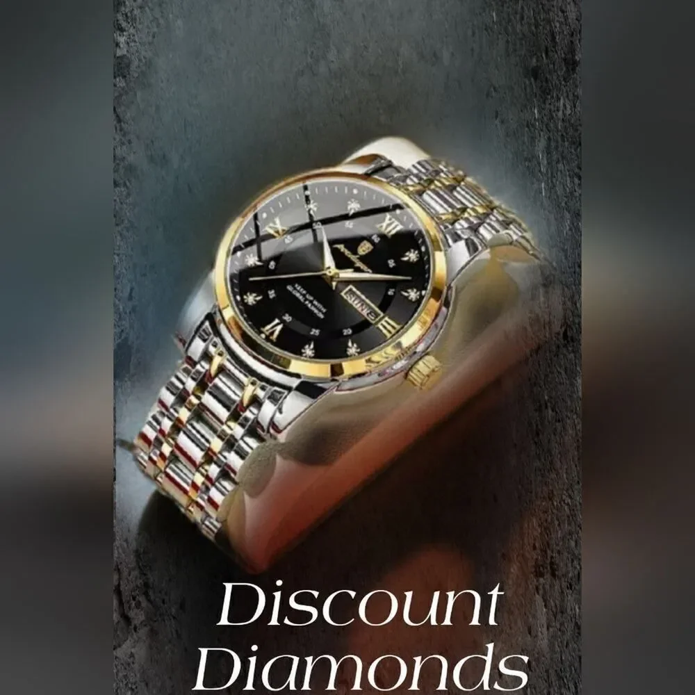 Men's Black and Gold Poedagar Quartz Watch with Stainless Steel Ba…